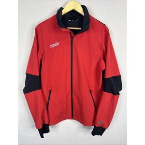 Swix Hydra-Vent Men’s M Red Black Running Training Softshell Jacket Zip Pockets
